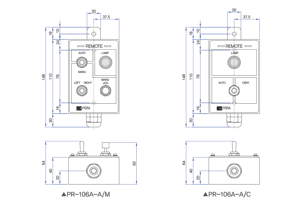 PR-106A-A/M, A/C Remote Controller